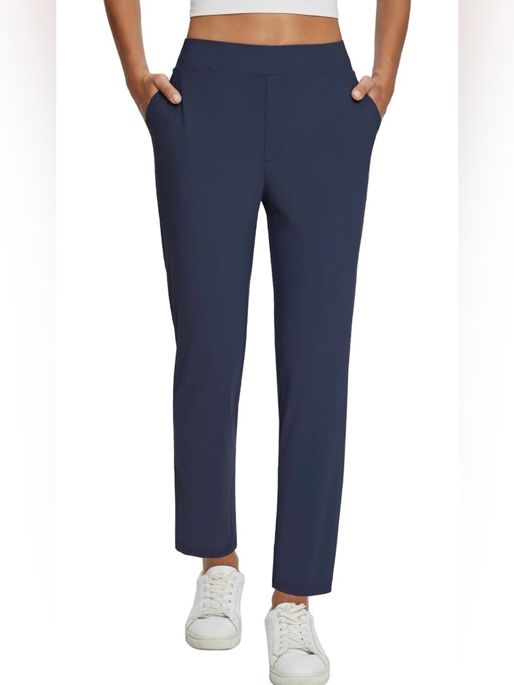 Baleaf Golf Hiking Travel Pants Womens Medium Navy UPF 50+ Stretch Petite